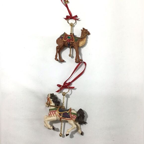 Carousel Animals Tree Ornaments Resin Collectibles One Black Boot Ornament - Picture 4 of 11